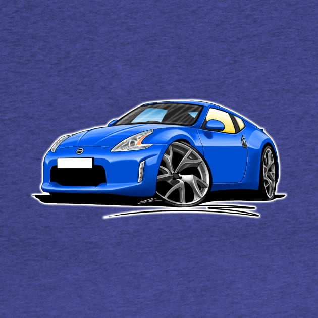 Nissan 370z Blue Car Caricature by y30man5